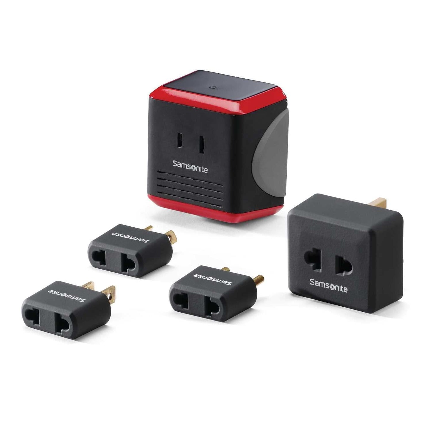 Samsonite Converter/Adapter Kit With Pouch, Black/Red, One Size