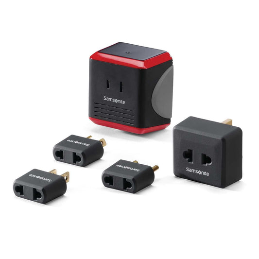 Samsonite Converter/Adapter Kit With Pouch, Black/Red, One Size