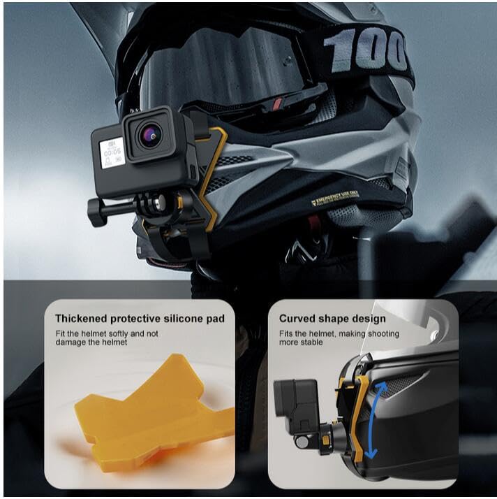 Coyktonty Motorcycle Helmet Mounting Bracket/Magnetic Quick Release Motorcycle Helmet Adapter Bracket for GoPro Hero 12 11 10 9 8 7 6 5/Insta360 Ace