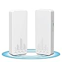 Outdoor Wireless Bridge, NICGIGA 5.8G 4KM Transmission WiFi Point-to-Point Wireless Ethernet Bridge Router, with 2 Gigabit RJ45 LAN Ports, 2-Pack CPE