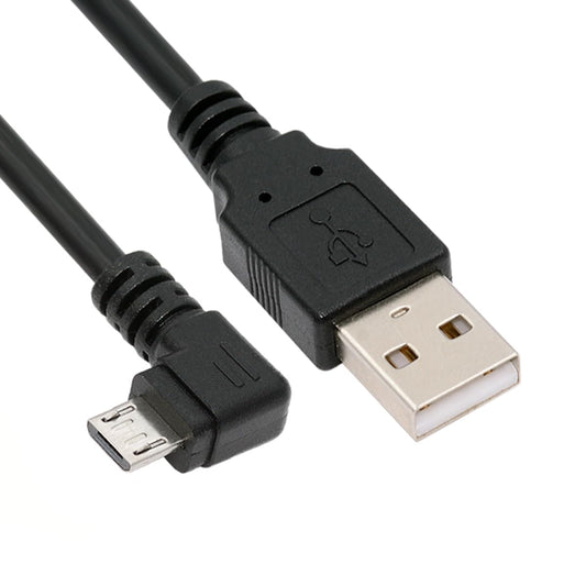 cablecc Right Angled 90 Degree Micro USB 5Pin to USB 2.0 Data Charge Cable for Phone Tablet 480Mbps Transfer Speed (100cm)