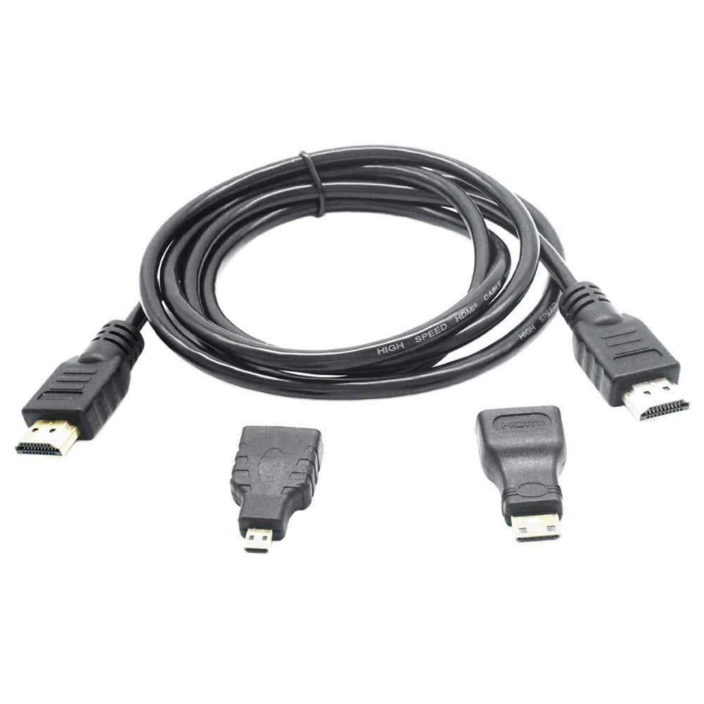 CamDesign 1.5M (5FT) 3-in-1 High Speed HDMI to Mini/Micro HDMI Gold-Plated Adapter Converter Cable Kit Compatible with HDTV/Tablet/PC/Computer/Xbox