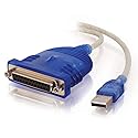 C2G 16899 USB To DB25 Parallel Printer Adapter Cable, Beige (6 Feet, 1.82 Meters)