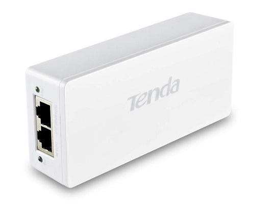 Tenda PoE Injector 48V, IEEE802.3at Gigabit PoE Injector up to 30W, Compatible with IEEE 802.3af, RJ45 Port, Passive PoE 10 / 100Mbps, Distance Up