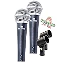 Fat Toad Wired Vocal Microphones (Live ResponsePRO Edition) 2-Pack - Dynamic Cardioid Mics with Clips for Singing, DJ, Home Studio & Stage Instrument