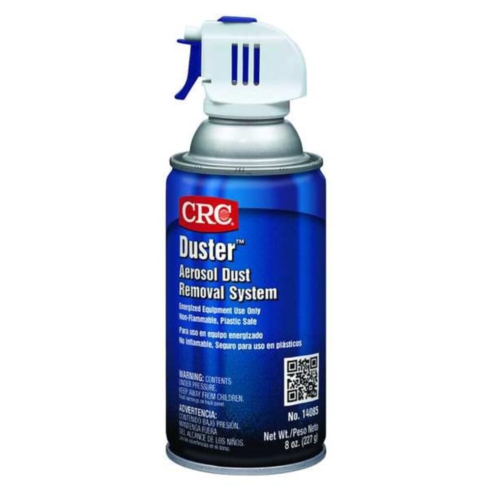 CRC Duster Aerosol Dust Removal Liquefied Gas System, 8 oz Aerosol Can with Trigger, Clear