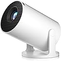 Mini Projector with Android 11.0 - Short Throw, 1080P HD, 180° Adjustable, Auto Keystone Correction, Portable for Outdoor Movies