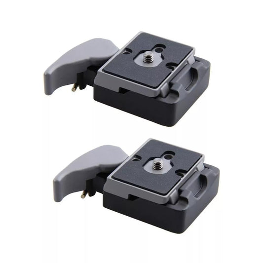 UCCKEYI 2PCS 323 Quick Release Plate Clamp Adapter Compatible with MANFROTTO 200PL-14 Camera Tripod (Grey)