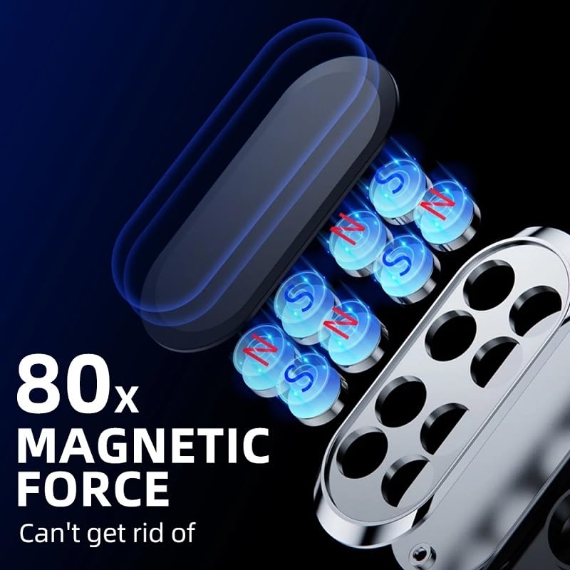 LDJYEONS Car Phone Holder 2pcs, Magnetic Car Phone Holder, 360° Rotation Capable, Suitable for General Smartphones