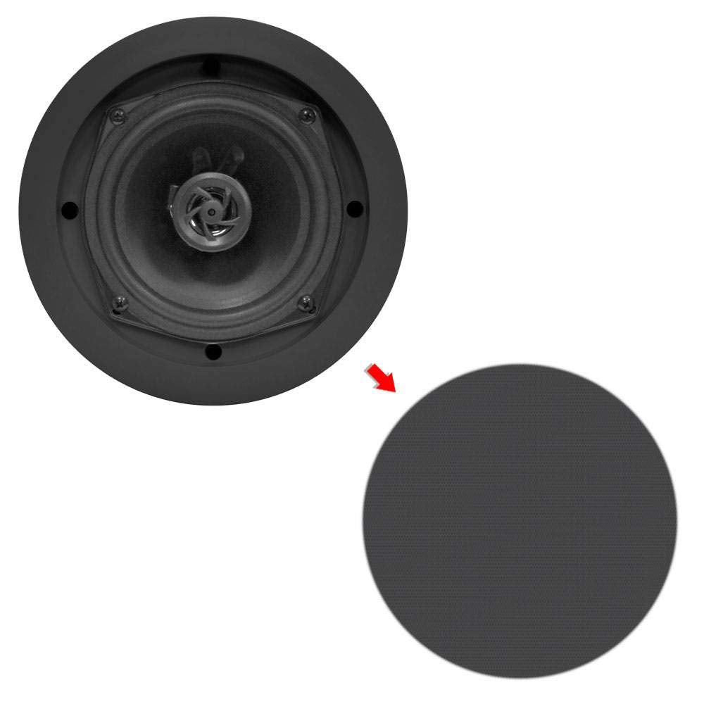Pyle Ceiling Wall Mount Speakers - 5.25” Pair of 2-Way Midbass Woofer Speaker 1'' Polymer Dome Tweeter Flush Design w/ 80Hz - 20kHz Frequency Response