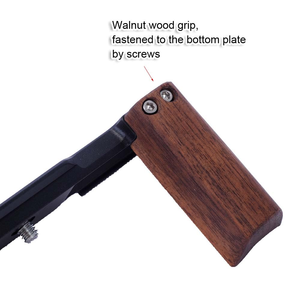 duomianshou L-Shape Arca-Swiss Fit Quick Release Plate Compatible with Fuji Fujifilm X-E5 Camera, 1/4"-20 Holes, Lightweight Ergonomic Wooden Hand