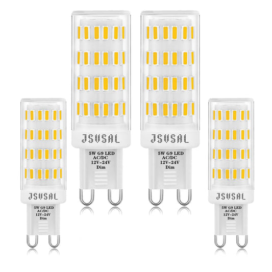 JSVSAL G9 LED Bulb Dimmable Low Voltage 12V-24V,Daylight White 5000K,4-Pack