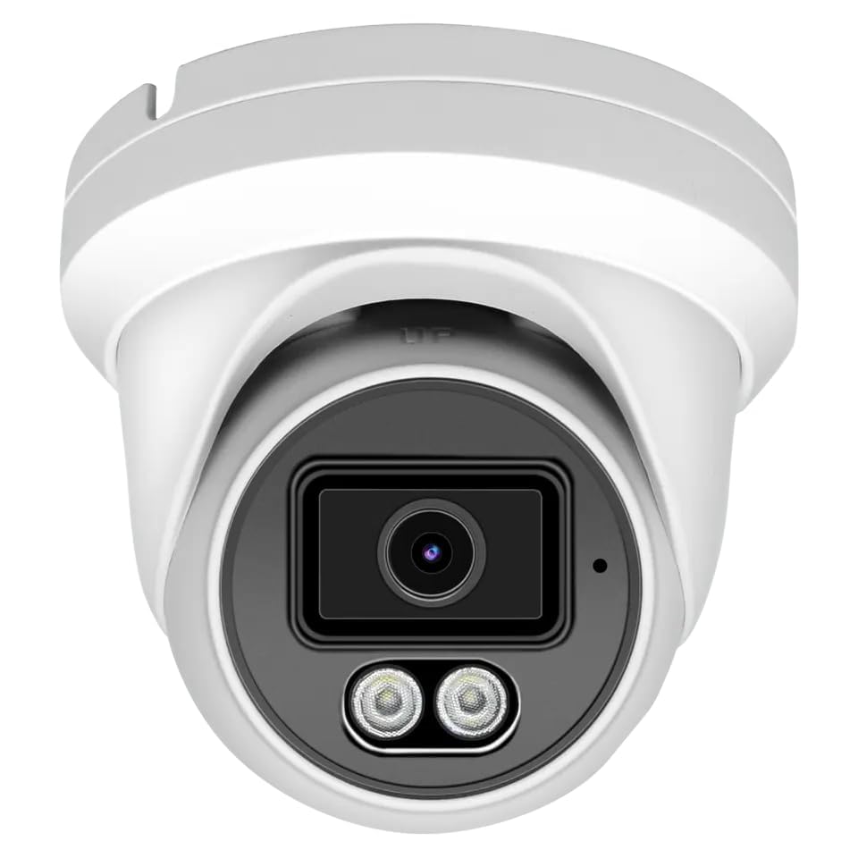 Marquis 4MP PoE IP Turret Dome Camera with Microphone/Audio, IP Security Camera Outdoor Rated, Waterproof IP66, 108° Wide Angle 2.8mm Lens (Regular