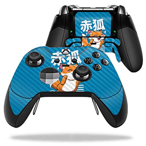 MightySkins Carbon Fiber Skin for Microsoft Xbox One Elite Controller - Fox Kawaii | Protective, Durable Textured Carbon Fiber Finish | Easy to Apply