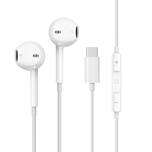 Wired Earbuds USB C Headphones for iPhone 17 16 15, Ear Buds with Microphone[ Clear Calls ] HiFi Volume Contorl Ear Buds…