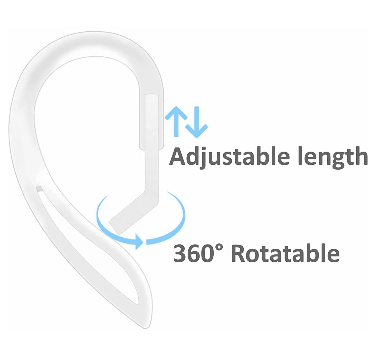 ALXCD Ear Hook Ear Tips Compatible with Airpod, 2 Pairs Over-Ear Soft TPU Ear Hook & 2 Pairs in-Ear Silicone Ear Tips in 1 Set [Anti Slip][Anti Lost]