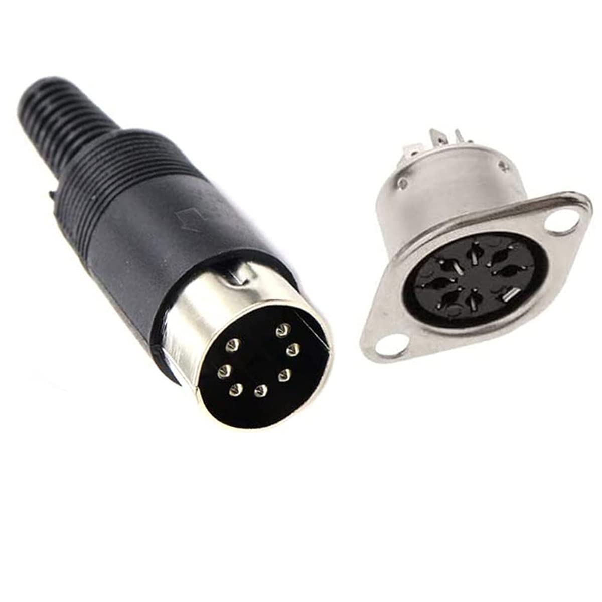 jing 7 Pin DIN Male Plug Female Adapter Socket Panel Mount Chassis Audio AV Solder 7 pin din Connector 3 Sets