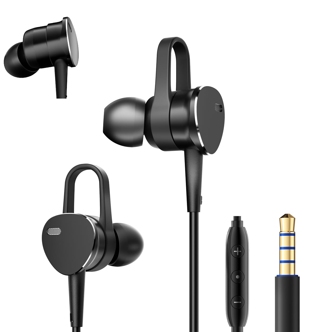 Wired Headphones Deep Bass Noise-Canceling Clear Calls,Multi-Purpose In-Ear Stereo Bass Wired Earbuds with Mic Noise Reduction Compatible with iPhone…