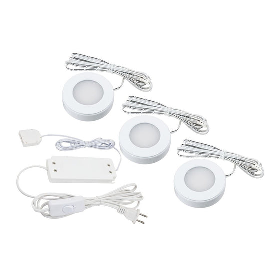 American Lighting Dimmable LED Omni Three Puck Kit with 6 Foot Power Cord, cULus Listed, 2-5/8-Inch Diameter