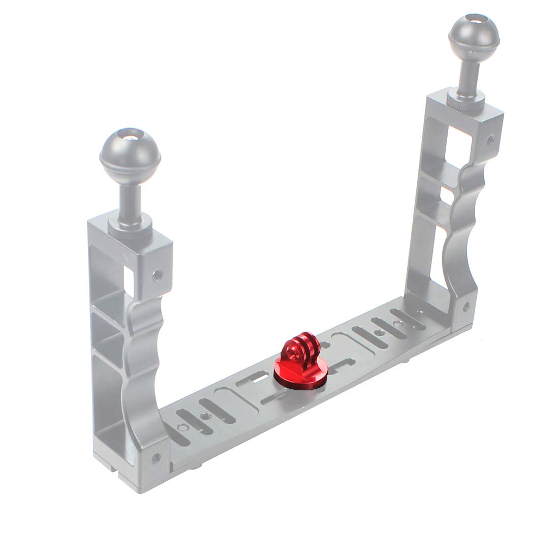 NovelGoal CNC Aluminium Small Tripod Mount Adapter with Thread Screw for HD Hero 13 9 8 7 6 5 4 Session 2 3 Action Cameras (Red Adapter)