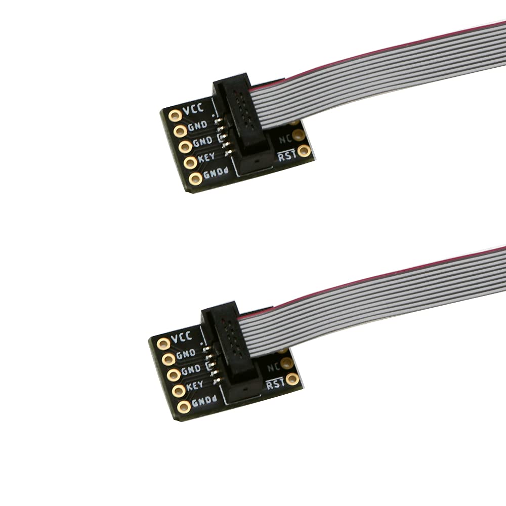 Treedix 2pcs JTAG Breakout Board Adapter Converter SWD Breakout Jtag Debug Board with 2 Row 1.27mm Pitch 10pins Female to Female IDC Connector Flat