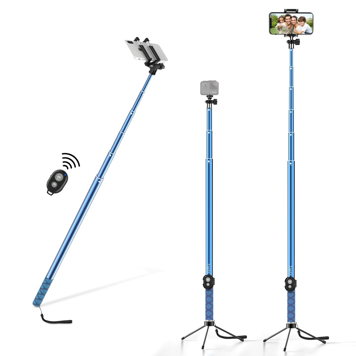 118'' 9.8ft Long Selfie Stick for iPhone, Android, Extended Super Long Pole, Selfie Stick Tripod with Remote, for Selfies/Video Recording, Includes