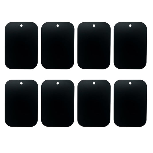 GDMINLO Mount Metal Plate?8Pack? for Magnetic Car Mount Phone Holder with Full Adhesive for Phone Magnet, 8X Rectangular (Black)