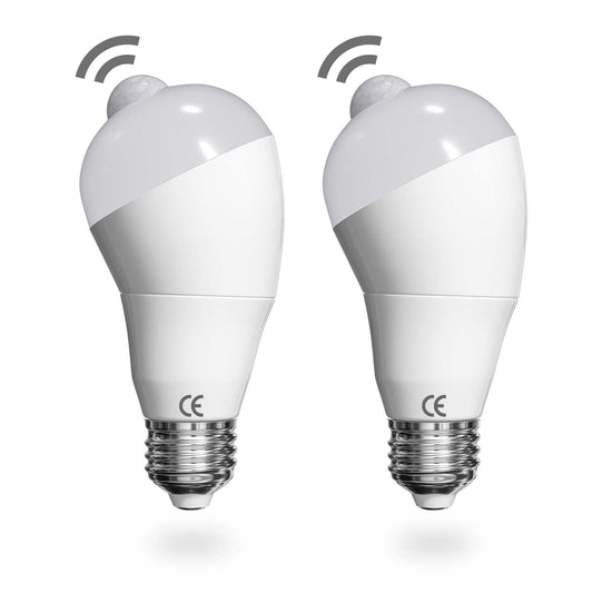 Aluxcia E26 PIR Motion Sensor LED Bulb, E26 Medium Base Motion Detector Light Dusk to Dawn Auto On/Off LED Night Light for Yard, Stairs, Garden