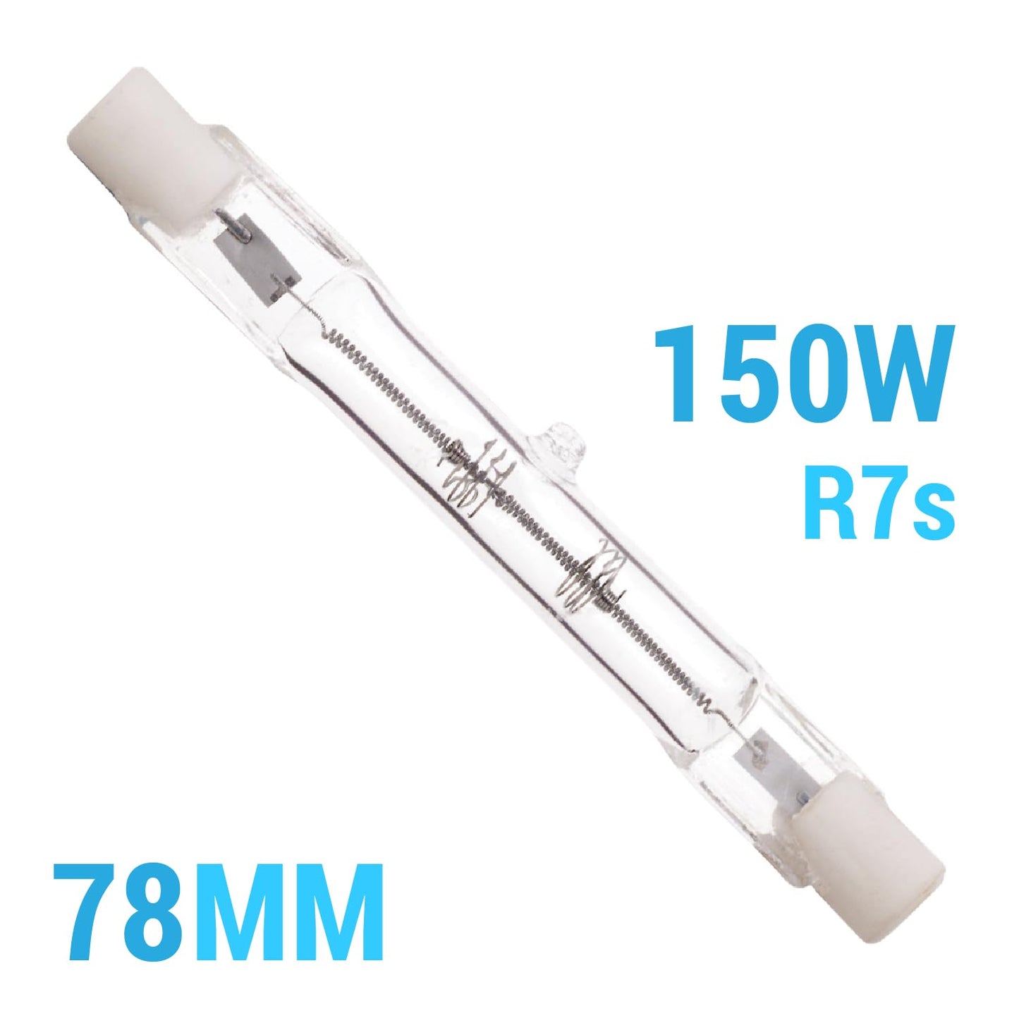 KOR 150W J-Type T3 Halogen Light Bulbs, 78mm R7S Base, 120V, 10-Pack