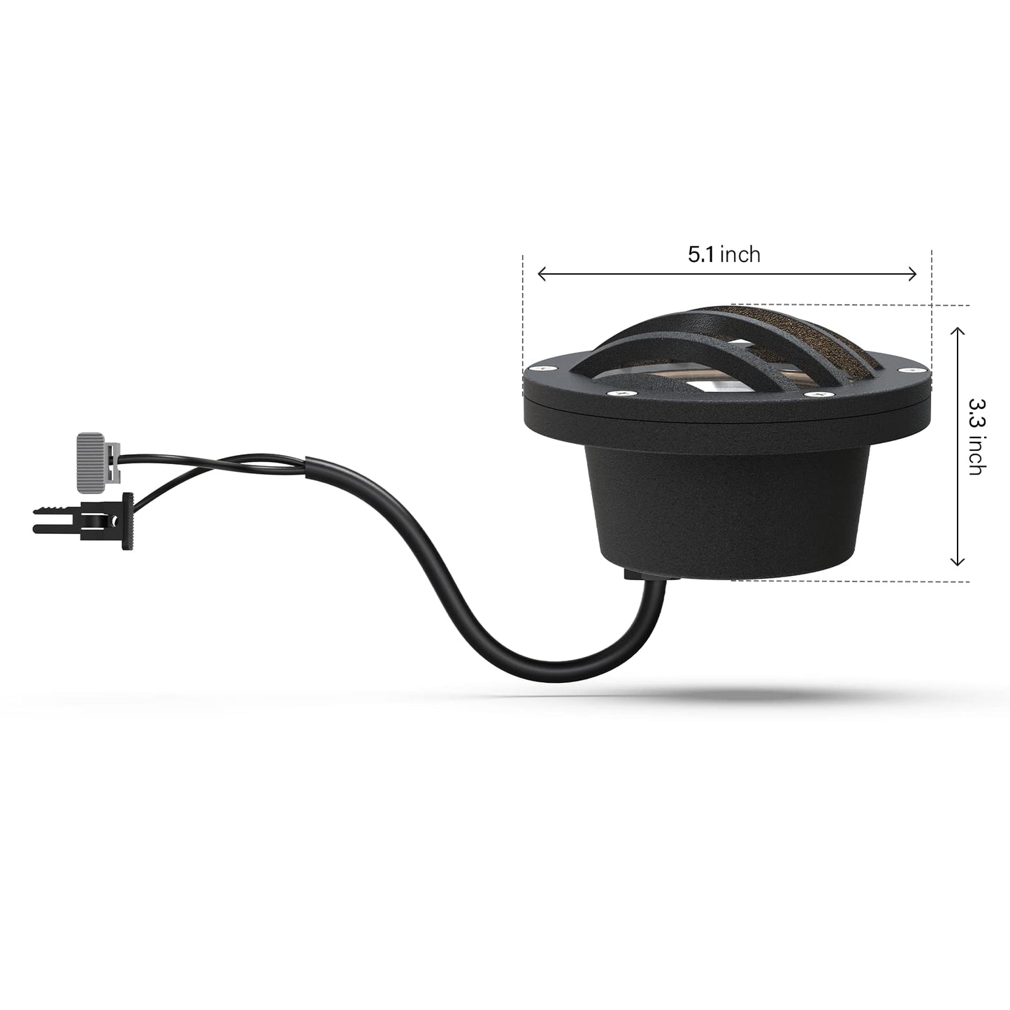 Malibu Low Voltage Well Lights 4W LED Outdoor Landscape Deck Lights 12V Well Light 200Lumen in-Ground Light 2800K Warm White with Connector & Stake