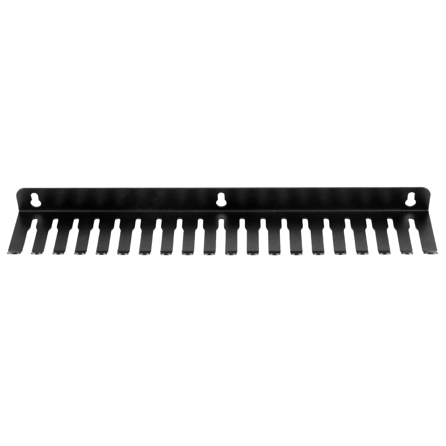 QWORK Cable Hanger Organizer for Efficient Cable Management - 19 Slots Each, 2-Pack, Wall Shelf Mount, Black - Ideal for Home and Office, Supports