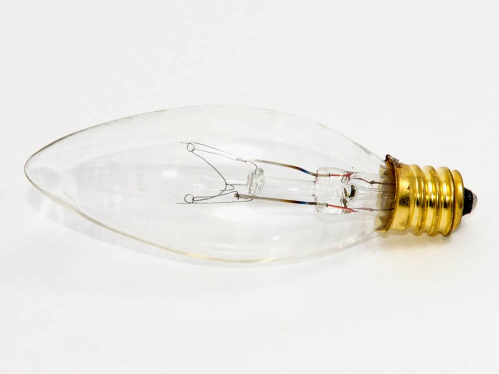 Bulbrite Incandescent B8 Candelabra Screw Base (E12) Light Bulb, 15 Watt, Clear