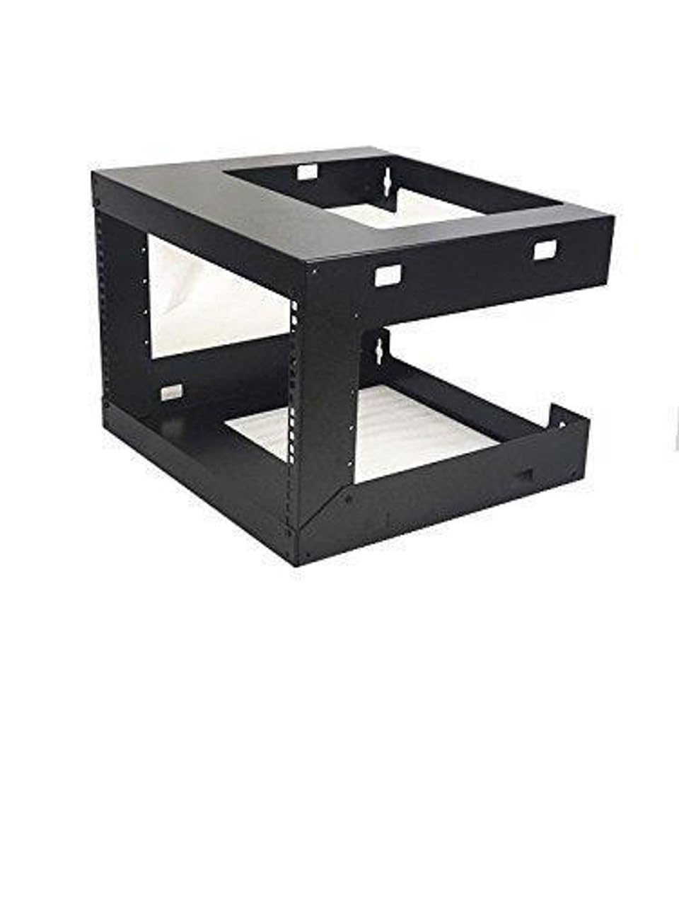 Raising Electronics 6U Wall Mount Open Frame 19 Inch Server Equipment Rack Threaded 18 Inch Depth Black (6U)