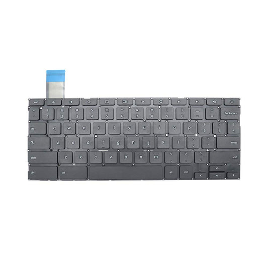 Abakoo New Replacement Keyboard for Chromebook C201 C201P C201PA C202 C202S C202SA 0KNX0-1120US00 9Z.NBLSQ.301 AE0Q3U00010 NSK-UZ3SQ 01 Black Without