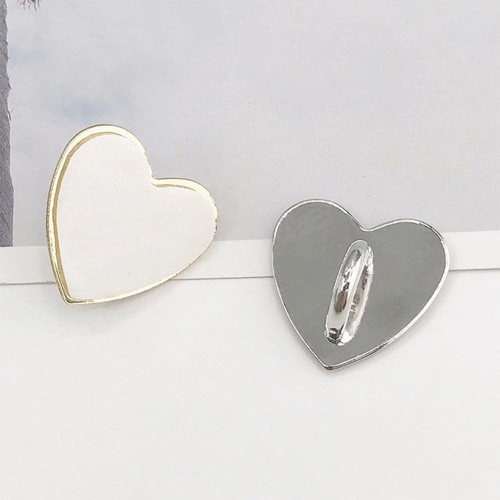 Wvapzwr 12Pcs Phone Charm Hook,Finger Ring Loop Stand for DIY Hanging, Heart Phone Holder,Adhesive Phone Finger Grip Loop Stand Metal Phone Charm