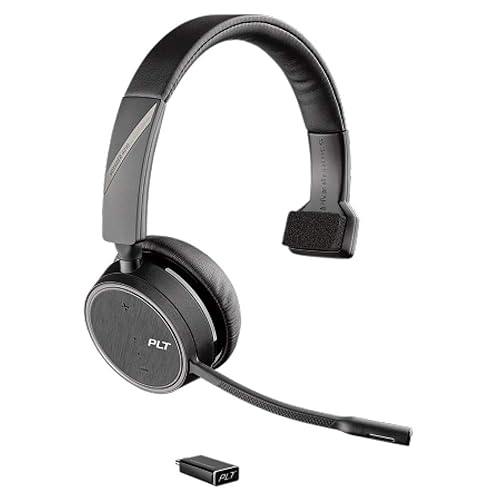 Plantronics - Voyager 4210 UC USB-C (Poly) - Bluetooth Single-Ear (Monaural) Headset - Connect to PC, Mac, & Desk Phone - Noise Canceling - Works