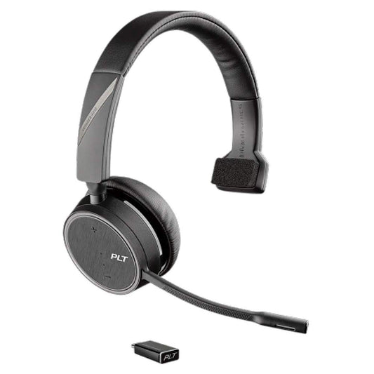 Plantronics - Voyager 4210 UC USB-C (Poly) - Bluetooth Single-Ear (Monaural) Headset - Connect to PC, Mac, & Desk Phone - Noise Canceling - Works