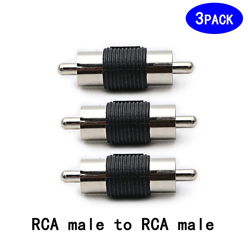rgzhihuifz RCA Adapter, Male to Male Coupler, Extender, Barrel - Audio Video RCA Connectors, for Audio, Video, S/PDIF, Subwoofer, Phono, Composite