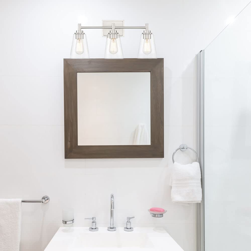 Designers Fountain 3-Light Westin Bathroom Vanity Lights Fixture, 22.5 Inch Wall Mount Sconce for Bedroom or Over Mirror, Matte Black, 95703-MB