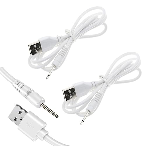 ThtRht 3 Pack DC Charging Cable Replacement USB to DC 2.5mm Charger Cord Adapter for Silicone Rechargeable Devices Massager Lamp Facial Cleanser 17mm