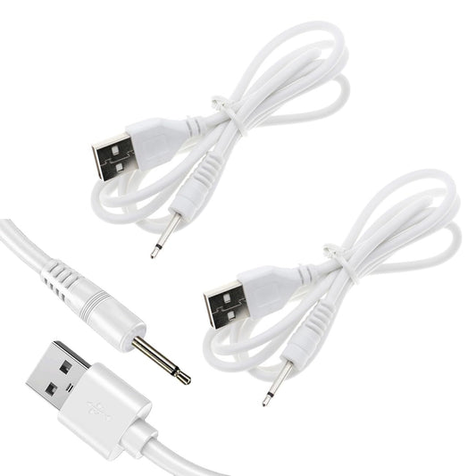 ThtRht 3 Pack DC Charging Cable Replacement USB to DC 2.5mm Charger Cord Adapter for Silicone Rechargeable Devices Massager Lamp Facial Cleanser 17mm