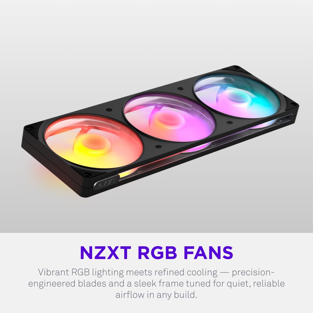 NZXT F360 RGB - 360mm Single-Frame PWM RGB Fan - Black