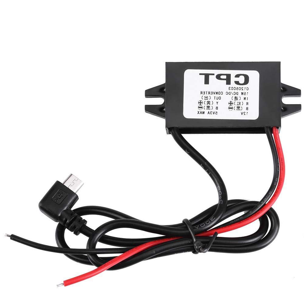 Dc to Dc 12V to 5V 3A Power Converter Micro USB Adapter Waterproof Voltage Step Down Connector Regulator Power Supply Module Buck Converter