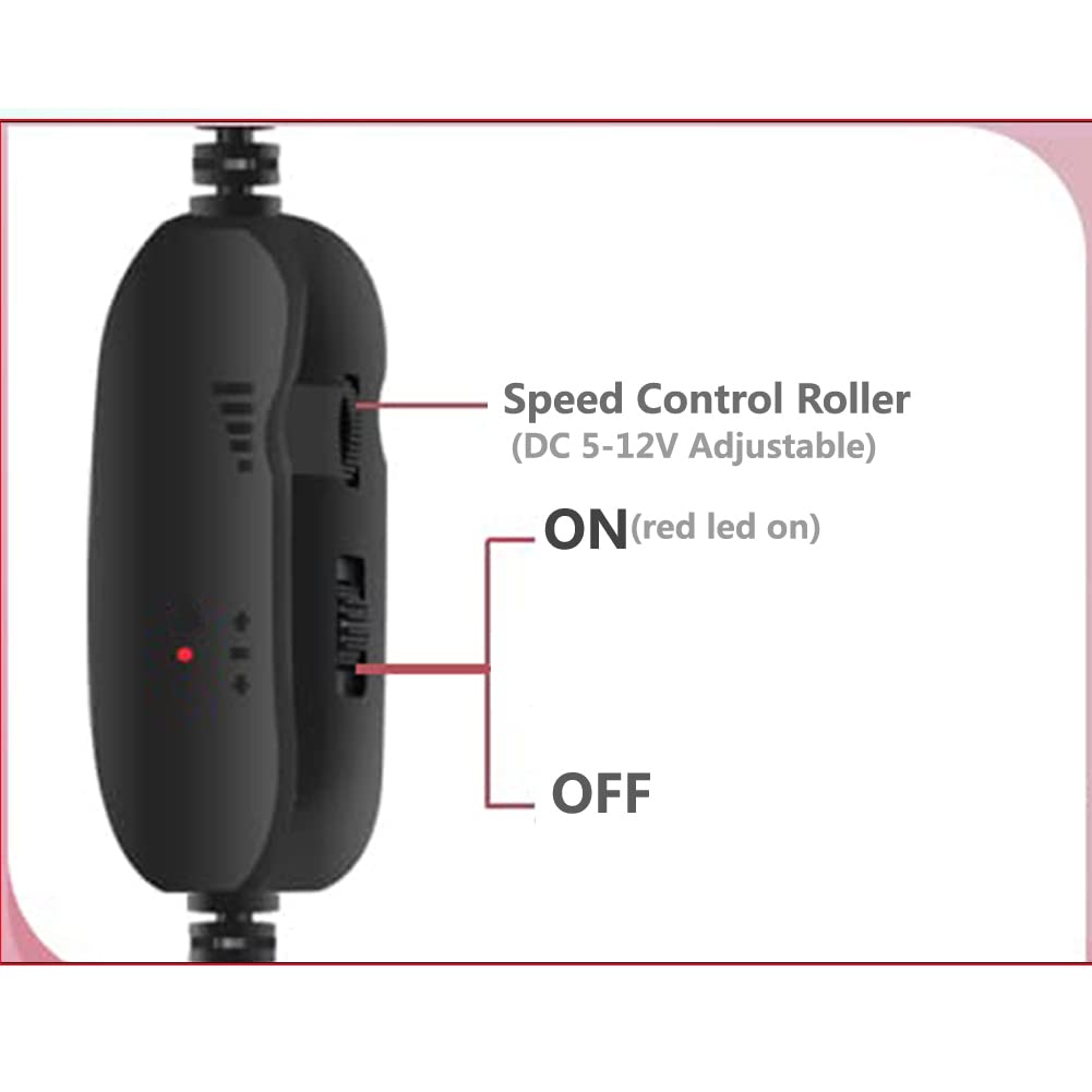 Delinx 8W DC 12V PC Cooling Fan Speed Control,USB to Dual 3-Pin 4-Pin Fan Power Adapter Cable,DC 5V Step up 5-12V Adjustable,with 2-Way Splitter Cable