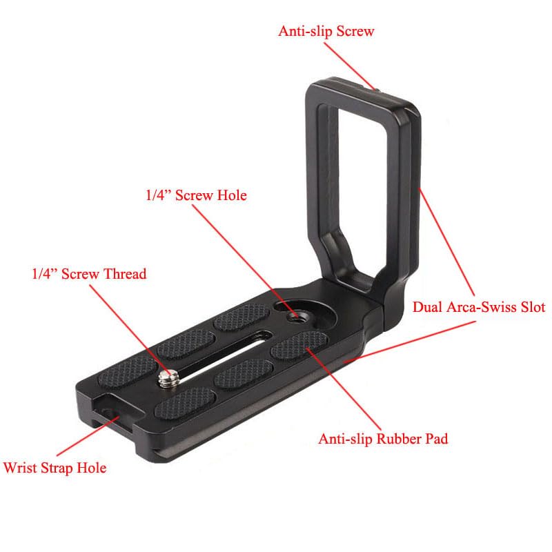 HuaerHui DSLR Camera L-Shaped Bracket Mount, Arca-Swiss Vertical Horizontal Switching Quick Release Plate for Canon Nikon Sony DJI Osmo Ronin Zhiyun