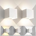 YCZM 2 Pack 3-Color Adjustable Modern Outdoor Wall Lights, 15W Square LED Exterior Wall Sconce, Up and Down Lighting Fixtures, IP65 Waterproof