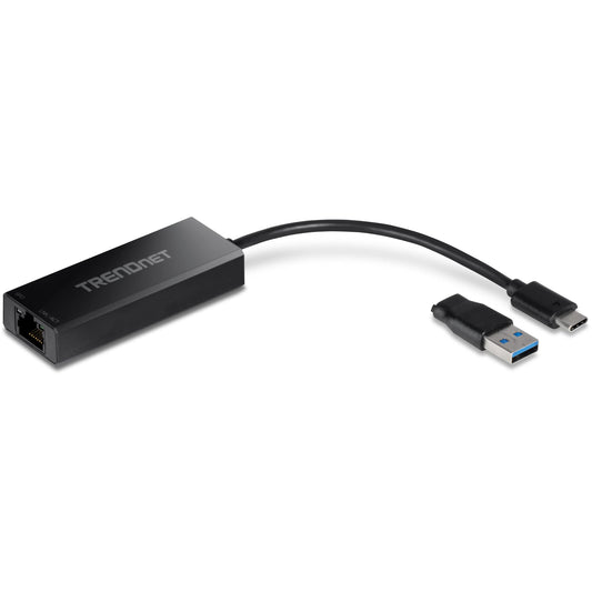 TRENDnet USB-C 3.1 to 2.5GBASE-T Ethernet Adapter, TUC-ET2G, NDAA & TAA Compliant, Windows & Mac Compatible, USB Type-C to USB-A Converter Included