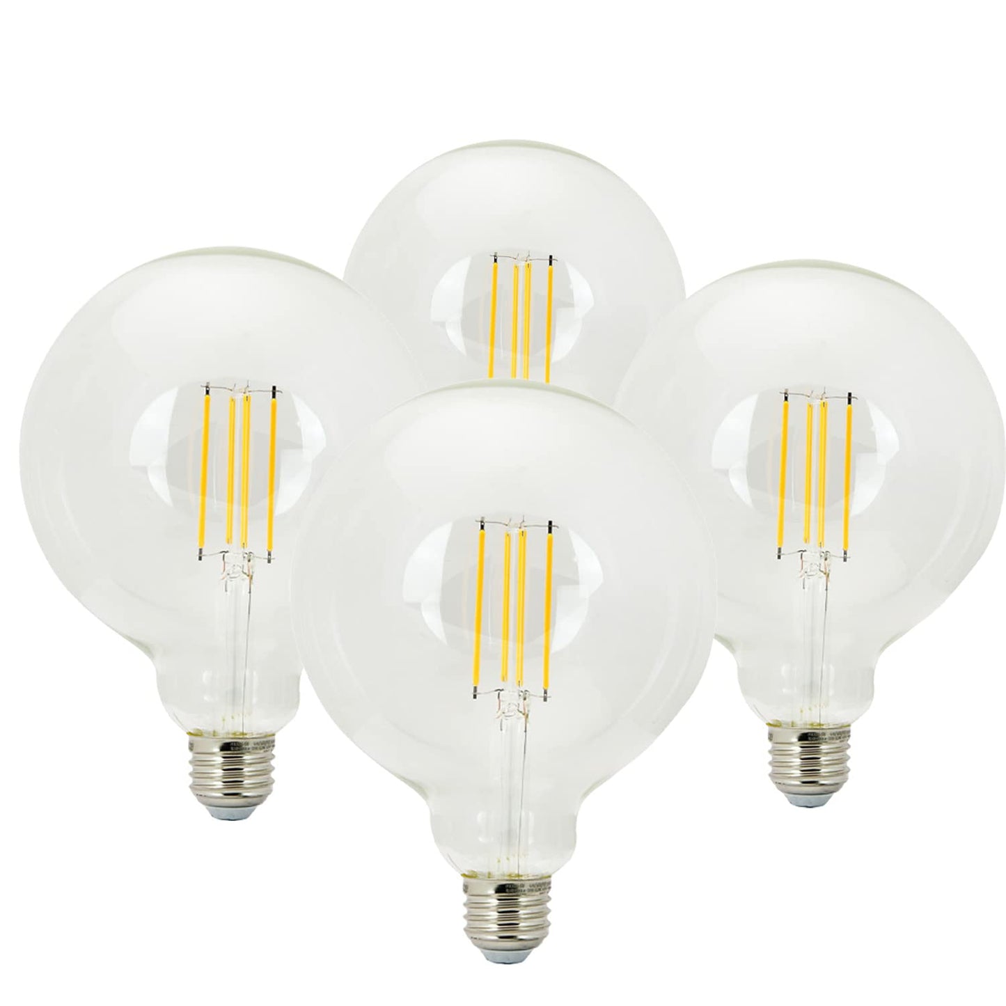 Sunlite 41836 LED G40 Edison Globe Light Bulb, 8.5 Watts (100W Equivalent), Standard E26 Base, 800 Lumens, Dimmable, Clear Glass, Long Filament, 90