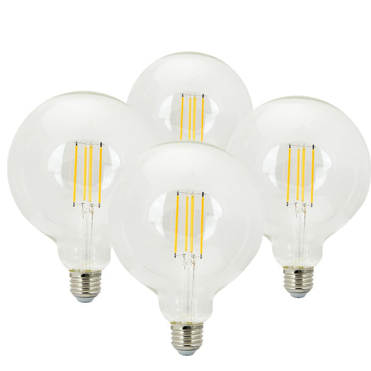 Sunlite 41836 LED G40 Edison Globe Light Bulb, 8.5 Watts (100W Equivalent), Standard E26 Base, 800 Lumens, Dimmable, Clear Glass, Long Filament, 90