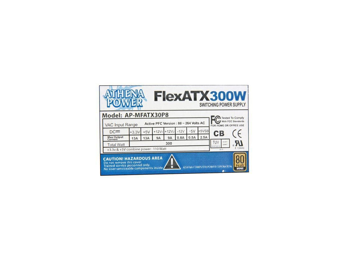 Athena Computer Power AP-MFATX30P8 Athena 300W Flex ATX Power Supply